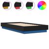 vidaXL Cadre de lit sans matelas avec lumi&egrave;res LED noir 75x190 cm