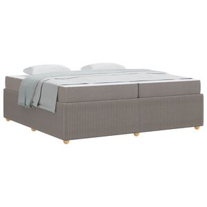 vidaXL Cadre de lit avec matelas Taupe 200 x 200 cm tissu