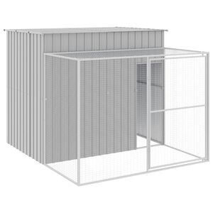 vidaXL Niche pour chien avec cour gris clair 214x253x181 cm
