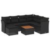 vidaXL Salon de jardin 8 pcs avec coussins noir r&eacute;sine tress&eacute;e
