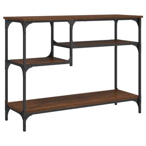 vidaXL Table console avec &eacute;tag&egrave;res ch&ecirc;ne marron 100x35x75 cm