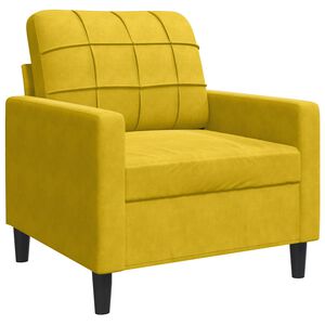 vidaXL Fauteuil Jaune 60 cm Velours