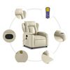 vidaXL Fauteuil inclinable de massage Crème Similicuir