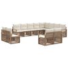 vidaXL Ensemble de canap&eacute; de jardin 12 pc Beige polyrotin