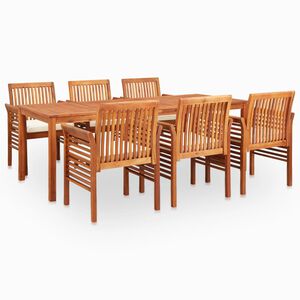 vidaXL Ensemble &agrave; manger d'ext&eacute;rieur 7 pcs et coussins Acacia solide
