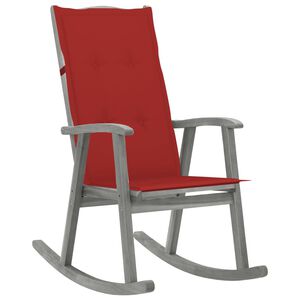 vidaXL Chaise &agrave; bascule avec coussins Gris Bois d'acacia massif