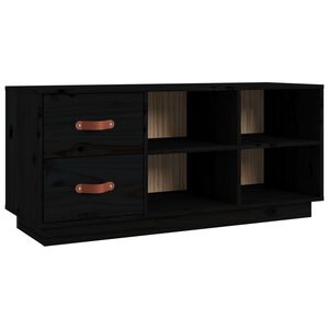 vidaXL Banc &agrave; chaussures Noir 100x34x45 cm Bois de pin massif