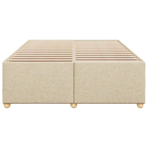 vidaXL Cadre de lit sans matelas cr&egrave;me 160x200 cm tissu