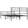 vidaXL Cadre de lit m&eacute;tal sans matelas avec pied de lit noir 120x190cm