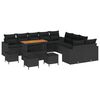 vidaXL Ensemble de canap&eacute; de jardin 14 pc Noir polyrotin