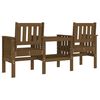 vidaXL Banc de jardin avec table 2 places brun miel bois massif de pin