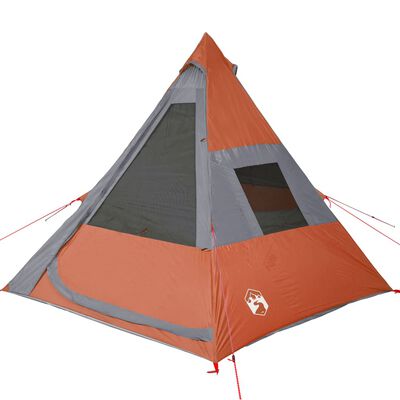 vidaXL Tente de camping tipi 7 personnes orange imperméable