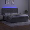 vidaXL Sommier &agrave; lattes de lit matelas et LED Gris clair 160x200 cm