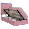 vidaXL Lit de rangement LED avec matelas Rose 90 x 200 cm Velours