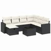 vidaXL Salon de jardin 8 pcs avec coussins noir r&eacute;sine tress&eacute;e