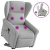 vidaXL Fauteuil de massage inclinable gris nuage tissu