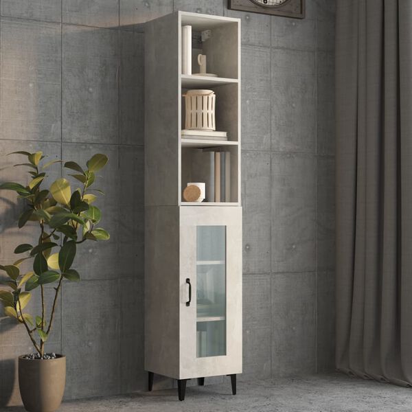 vidaXL Armoire murale Gris b&eacute;ton 34,5x32,5x90 cm Bois d'ing&eacute;nierie