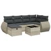vidaXL Salon de jardin avec coussins 7 pcs gris clair r&eacute;sine tress&eacute;e
