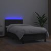 vidaXL Sommier &agrave; lattes de lit avec matelas et LED Noir 90x200 cm