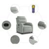 vidaXL Fauteuil inclinable de massage gris clair velours