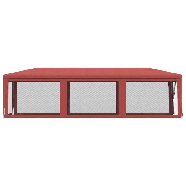 vidaXL Tente de f&ecirc;te avec 8 parois lat&eacute;rales en maille Rouge 3x9m PEHD