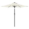 vidaXL Parasol de jardin avec LED et m&acirc;t en acier blanc 225x225x212 cm