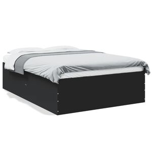 vidaXL Cadre de lit sans matelas noir 140x190 cm