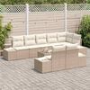 vidaXL Ensemble de canapé de jardin Beige et crème Poly rotin