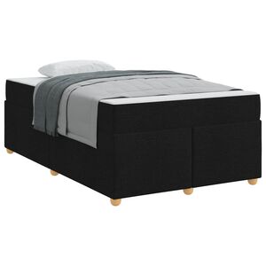 vidaXL Cadre de lit avec matelas Noir 120 x 200 cm tissu