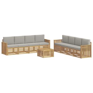 vidaXL Ensemble de canap&eacute;s d'ext&eacute;rieur 9 pc Blanc et gris clair