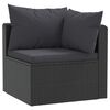 vidaXL Salon de jardin 7 pcs avec coussins R&eacute;sine tress&eacute;e Noir