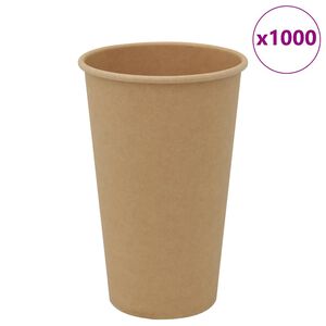vidaXL Tasses à café en papier 1000 pcs 16oz 400ml marron
