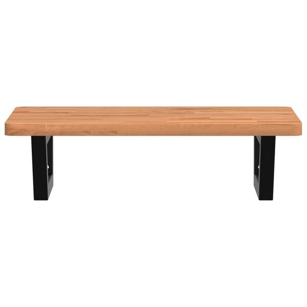 vidaXL &Eacute;tag&egrave;re de vasque murale acier et bois massif de h&ecirc;tre