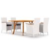 vidaXL Ensemble &agrave; manger de jardin 5 pcs Blanc