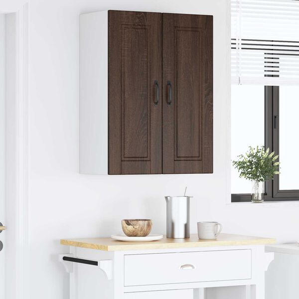 vidaXL Armoire de cuisine avec porte 2 pcs Ch&ecirc;ne brun 30 x 31 x 80 cm
