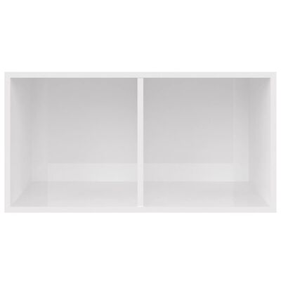 vidaXL Boîte de rangement de vinyles Blanc brillant 71x34x36 cm