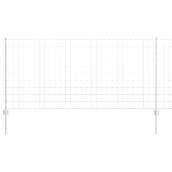 vidaXL Cl&ocirc;ture avec poteau Argent&eacute; 1 x 10 m Acier