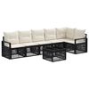 vidaXL Ensemble de canap&eacute; de jardin 7 pc Noir polyrotin