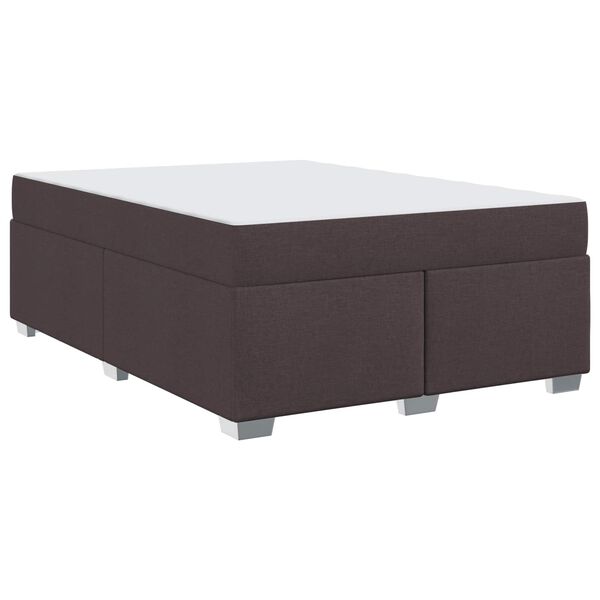 vidaXL Cadre de lit avec matelas Marron fonc&eacute; 160 x 200 cm tissu