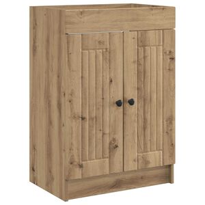 vidaXL Armoire sous &eacute;vier de salle de bain Ch&ecirc;ne artisanal