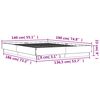 vidaXL Cadre de lit avec LED sans matelas ch&ecirc;ne fum&eacute; 140x190 cm