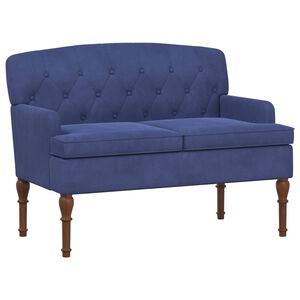 vidaXL Canap&eacute; love seat avec capitonnage en boutons Bleu police