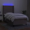 vidaXL Sommier &agrave; lattes de lit matelas LED Taupe 80x200cm Tissu