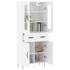 vidaXL Buffet haut Blanc 69,5x34x180 cm Bois d'ing&eacute;nierie