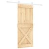 vidaXL Porte coulissante Naturel et Blanc 100 x 210 cm