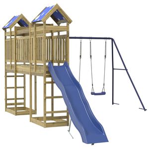 vidaXL Aire de jeux d'ext&eacute;rieur bois de pin impr&eacute;gn&eacute;