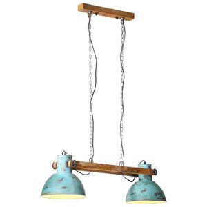vidaXL Lampe suspendue 25 W bleu d&eacute;lav&eacute; 85x28x109 cm E27