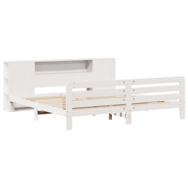 vidaXL Cadre de lit sans matelas blanc 200x200 cm bois massif de pin