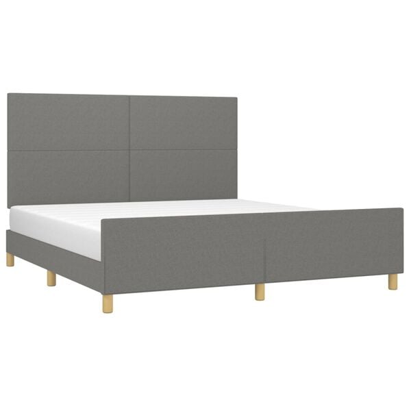 vidaXL Cadre de lit sans matelas gris fonc&eacute; 160x200 cm tissu