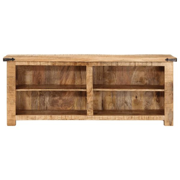 vidaXL Meuble TV 110x35x40 cm bois massif de manguier brut